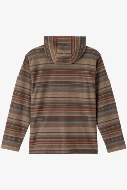 BOY'S BAVARO STRIPE PONCHO PULLOVER FLEECE