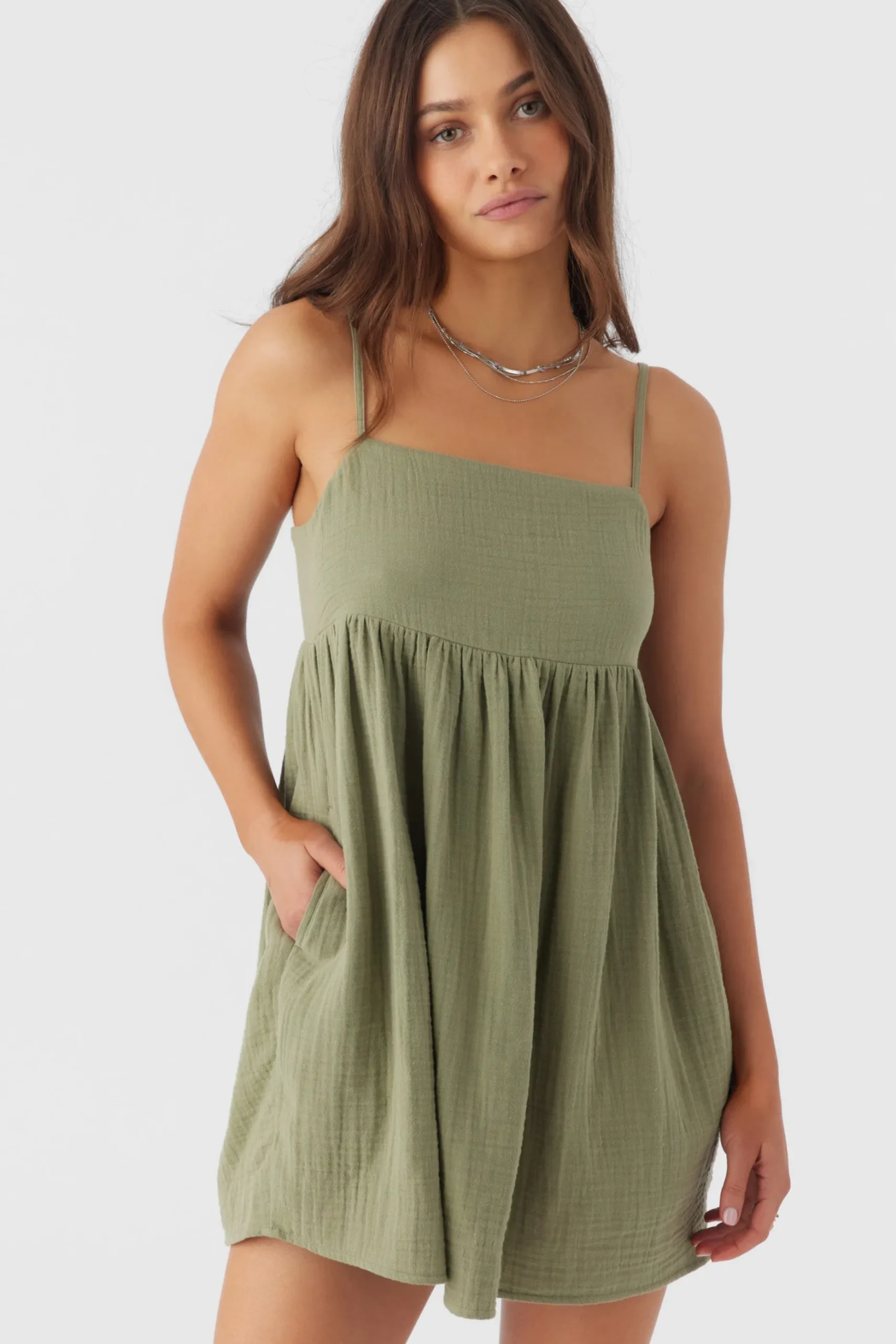 HADIA CRINKLE DOUBLE GAUZE MINI DRESS