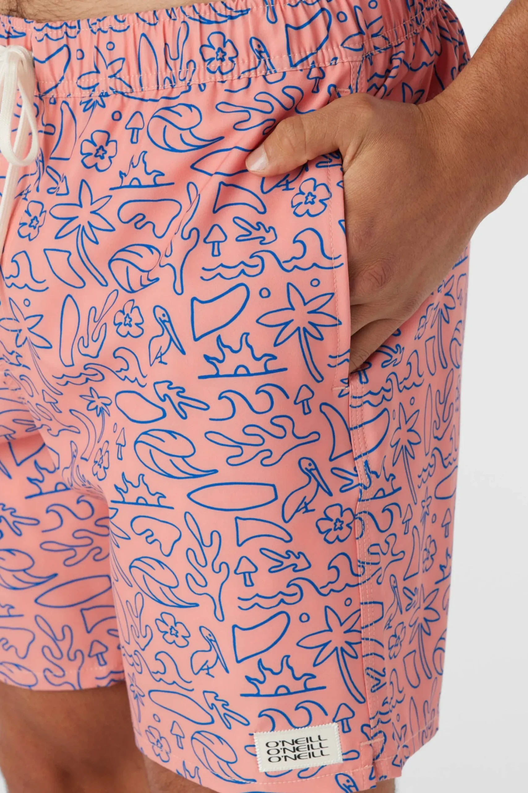 HERMOSA ELASTIC WAIST LINED 17" SWIM TRUNKS