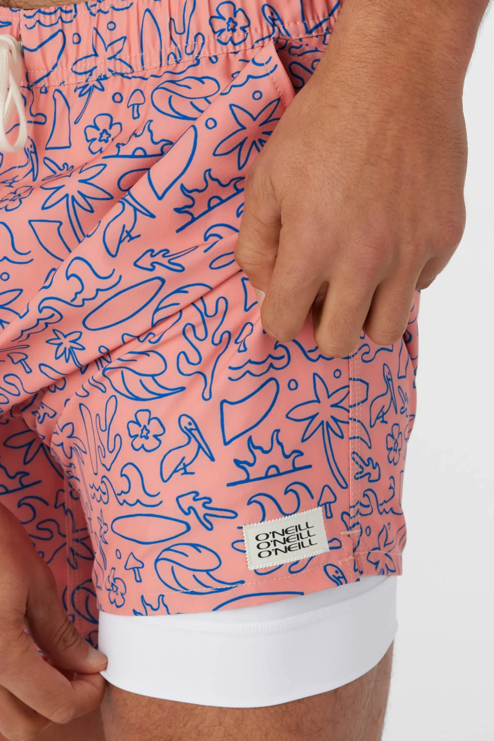 HERMOSA ELASTIC WAIST LINED 17" SWIM TRUNKS