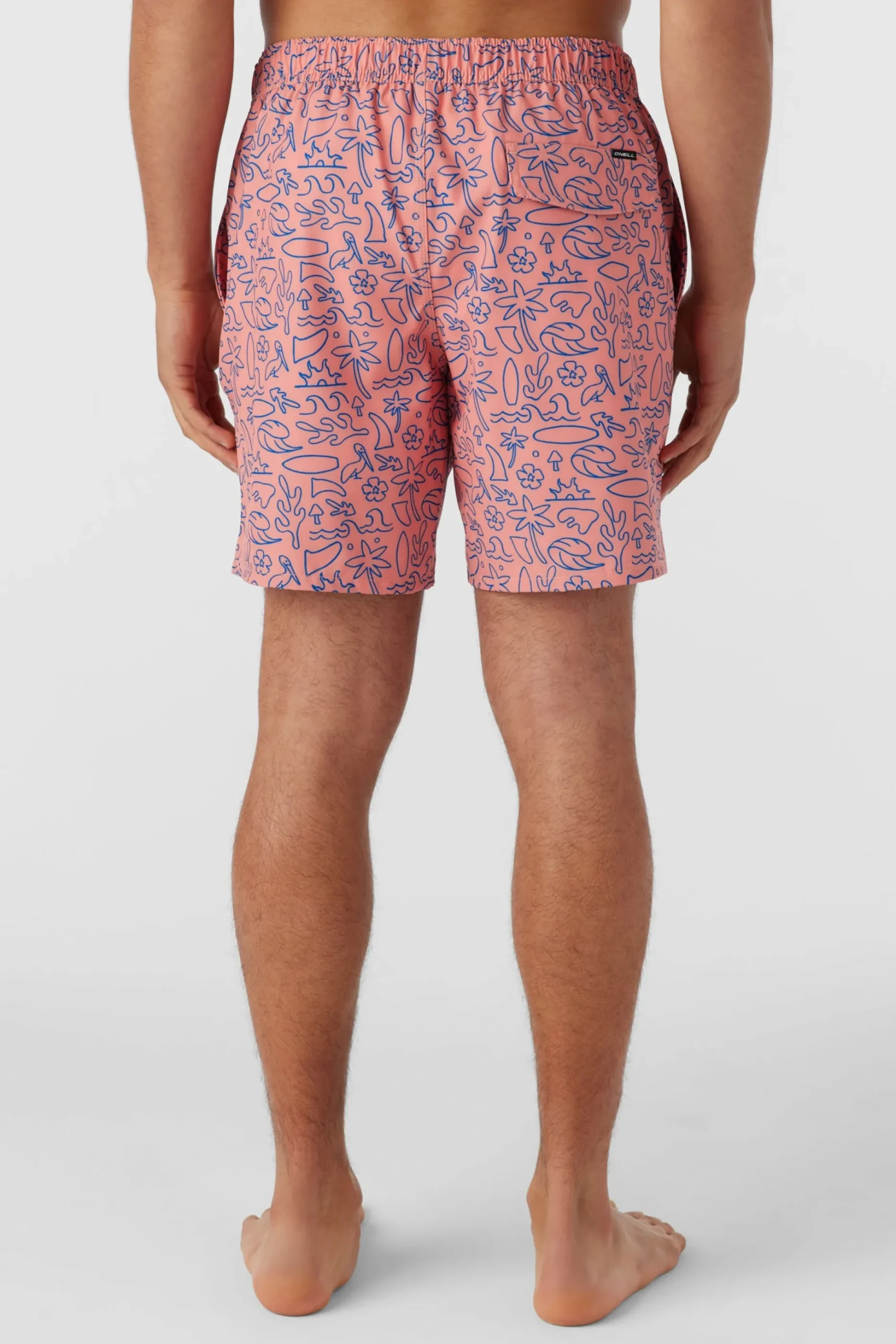 HERMOSA ELASTIC WAIST LINED 17" SWIM TRUNKS