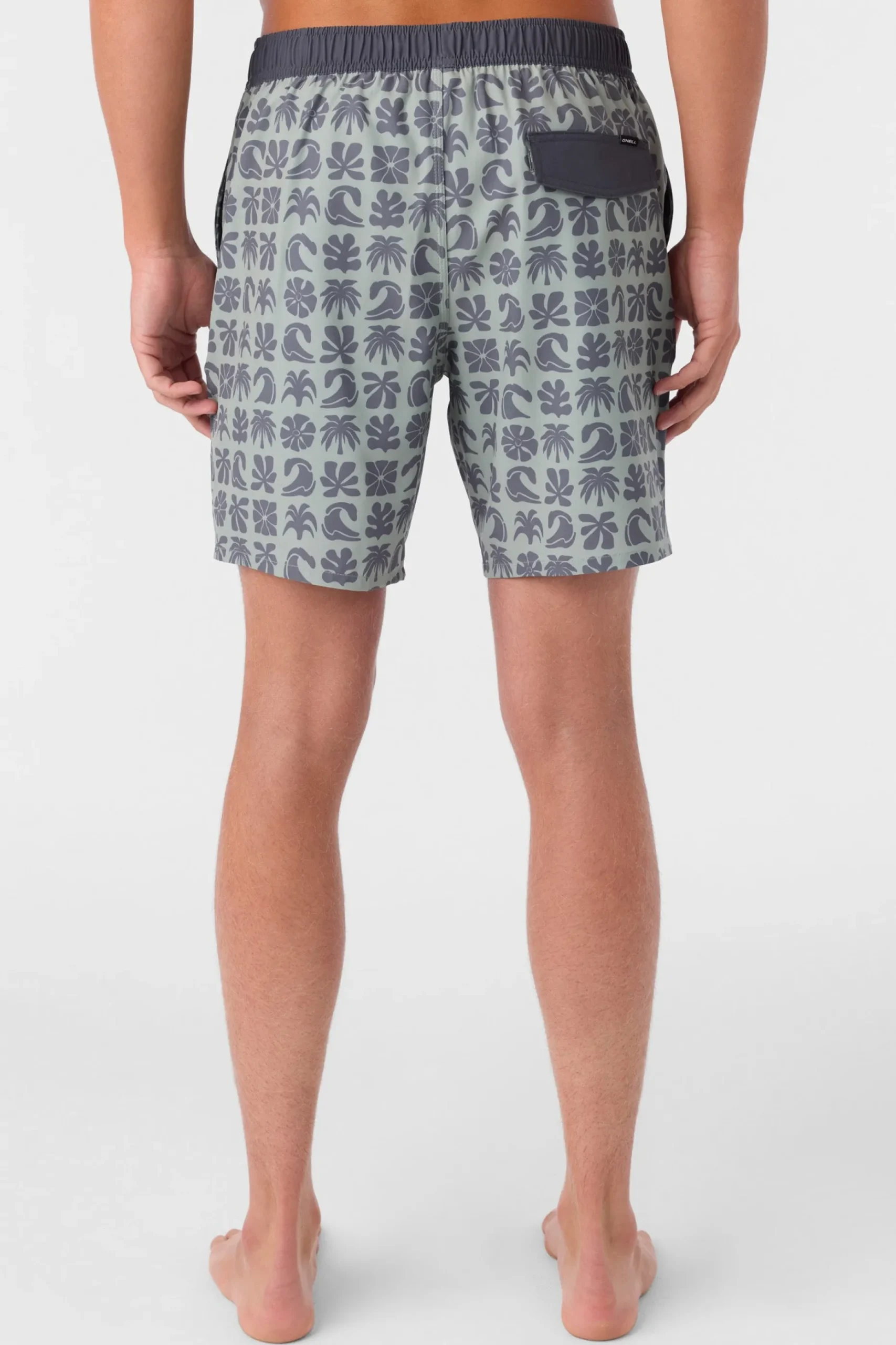 HERMOSA ELASTIC WAIST LINED 17" SWIM TRUNKS
