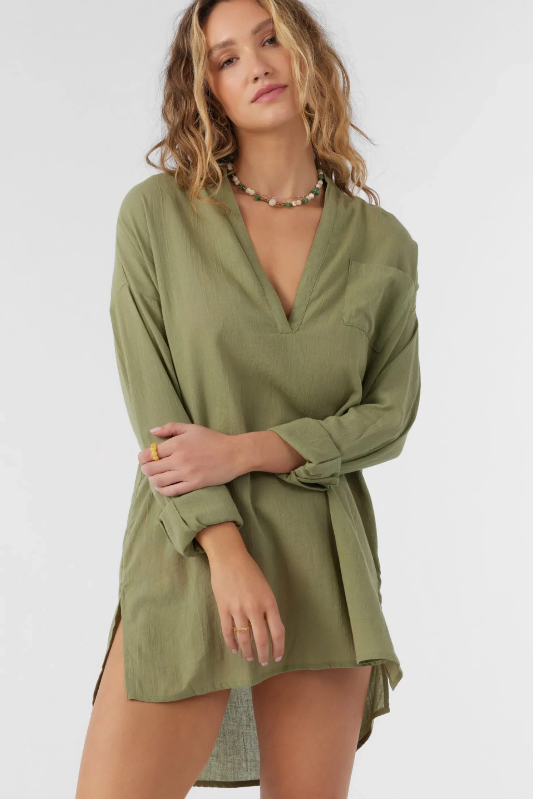 SALTWATER SOLIDS BELIZIN COVER-UP TUNIC