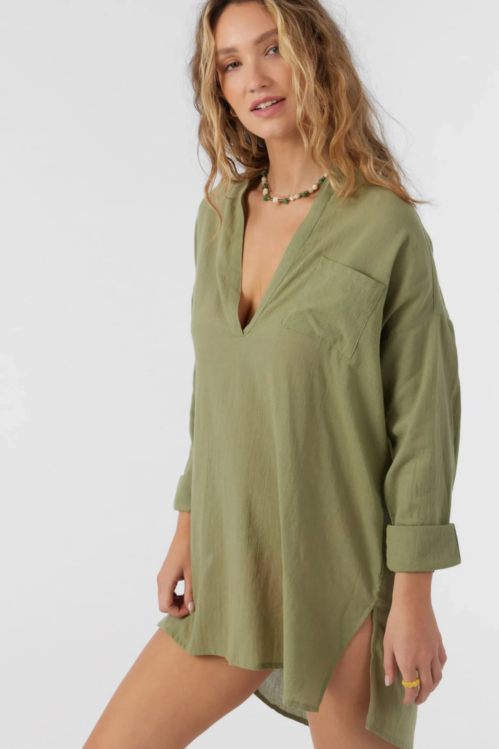 SALTWATER SOLIDS BELIZIN COVER-UP TUNIC