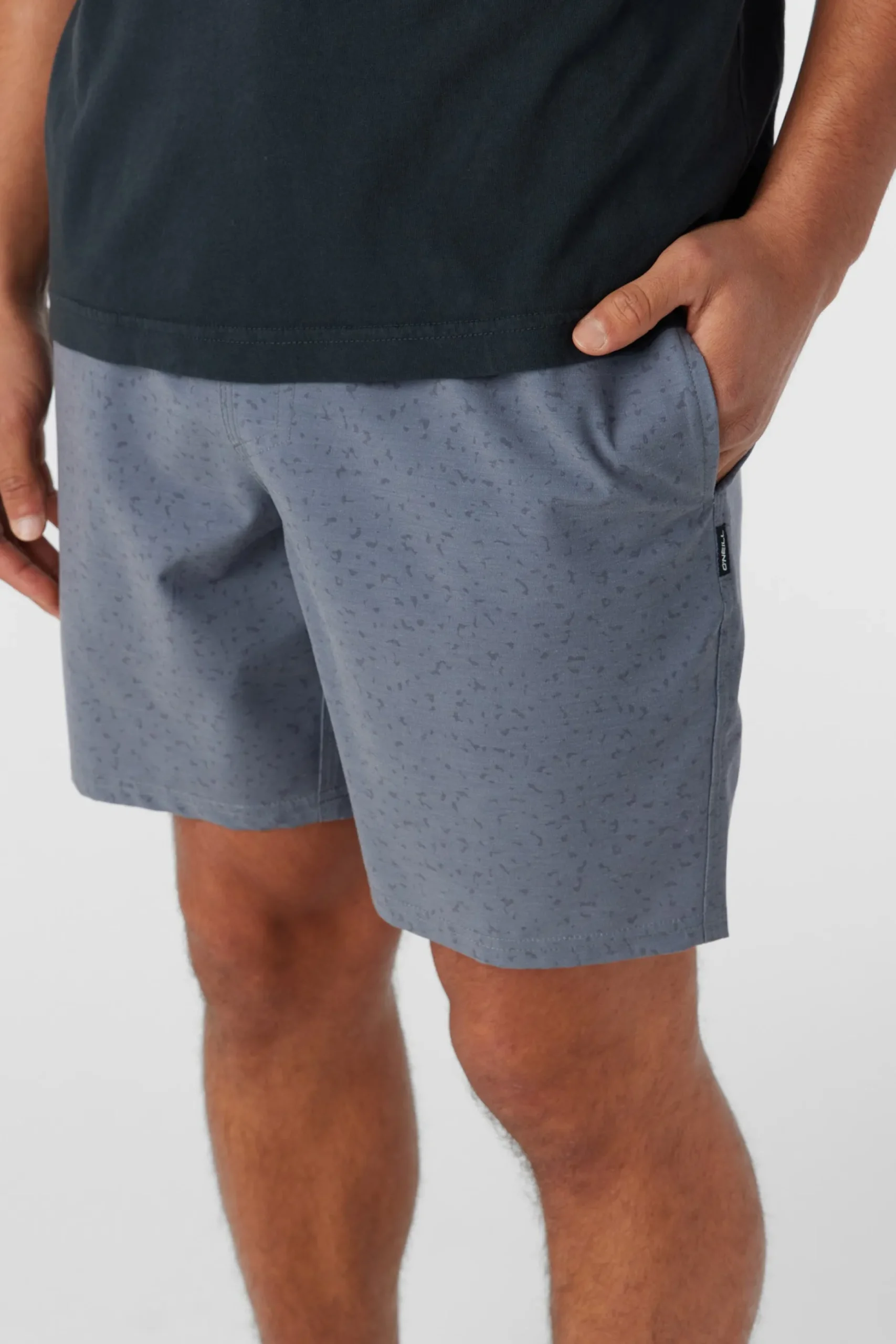 STOCKTON PRINT ELASTIC WAIST 18" HYBRID SHORTS